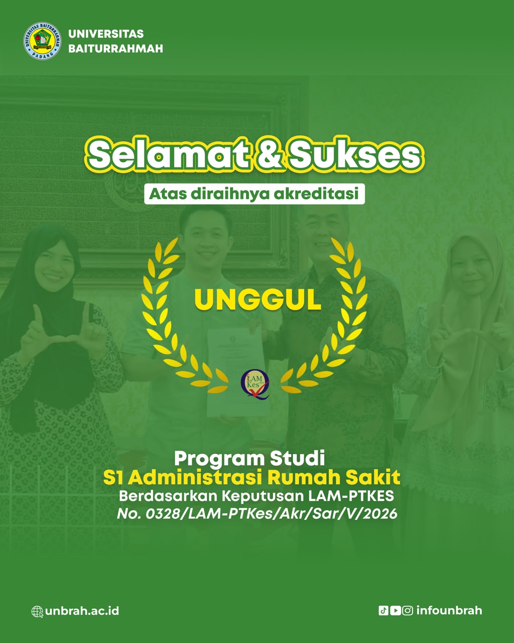 Prodi Administrasi Rumah Sakit Unbrah Raih Akreditasi Unggul 