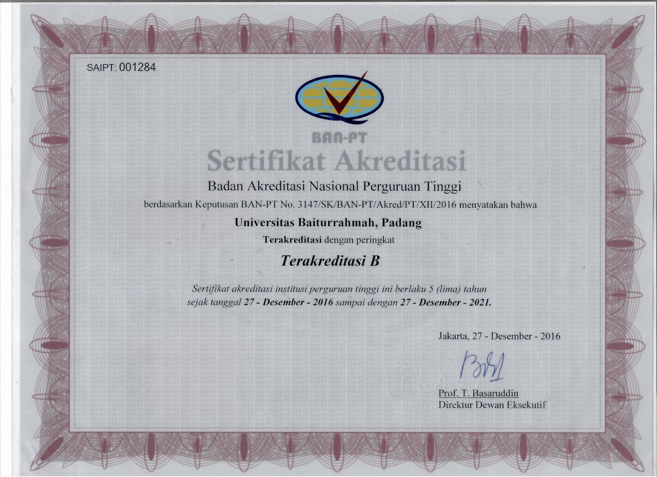 Akreditasi Universitas Baiturrahmah