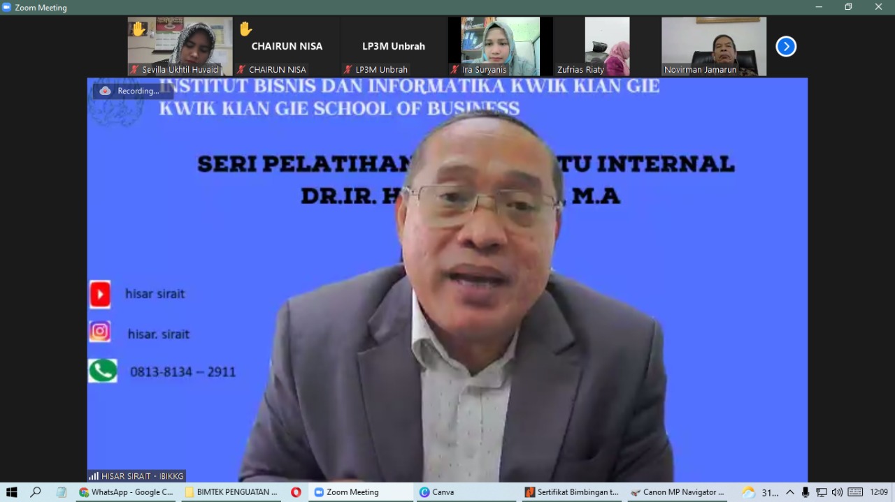 LP3M Unbrah Perkuat Kapasitas Auditor Internal Lewat Bimtek Daring