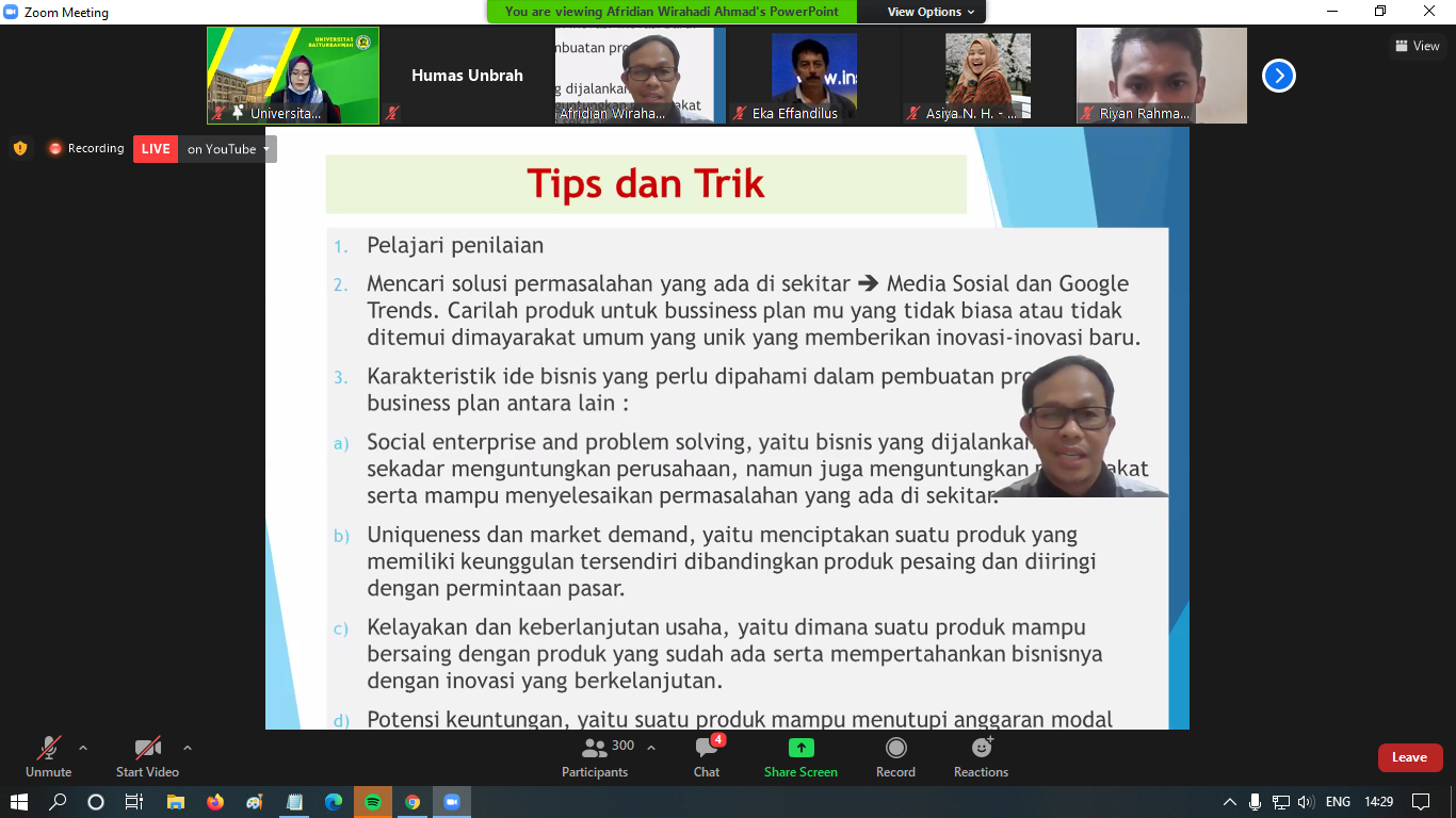 Unbrah Gelar Bimtek Penyusunan Proposal Business Plan Persiapkan Entrepreneurship Awards 2021