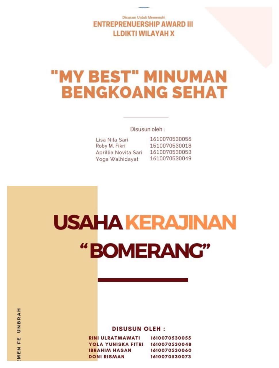 Dua Proposal Kewirausahaan Unbrah Lolos Final Entrepreneurship Awards 2019 LLDikti X