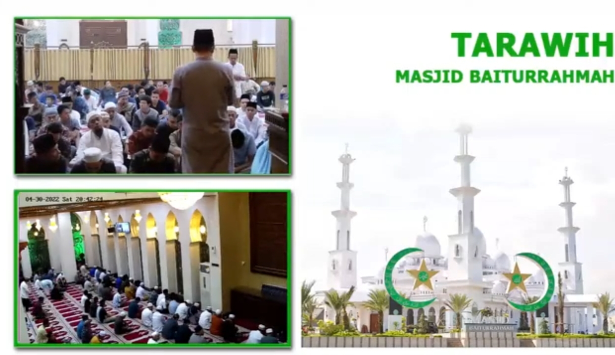 Ribuan Jamaah Padati Masjid Baiturrahmah Laksanakan Ibadah Selama Ramadhan 1443 H