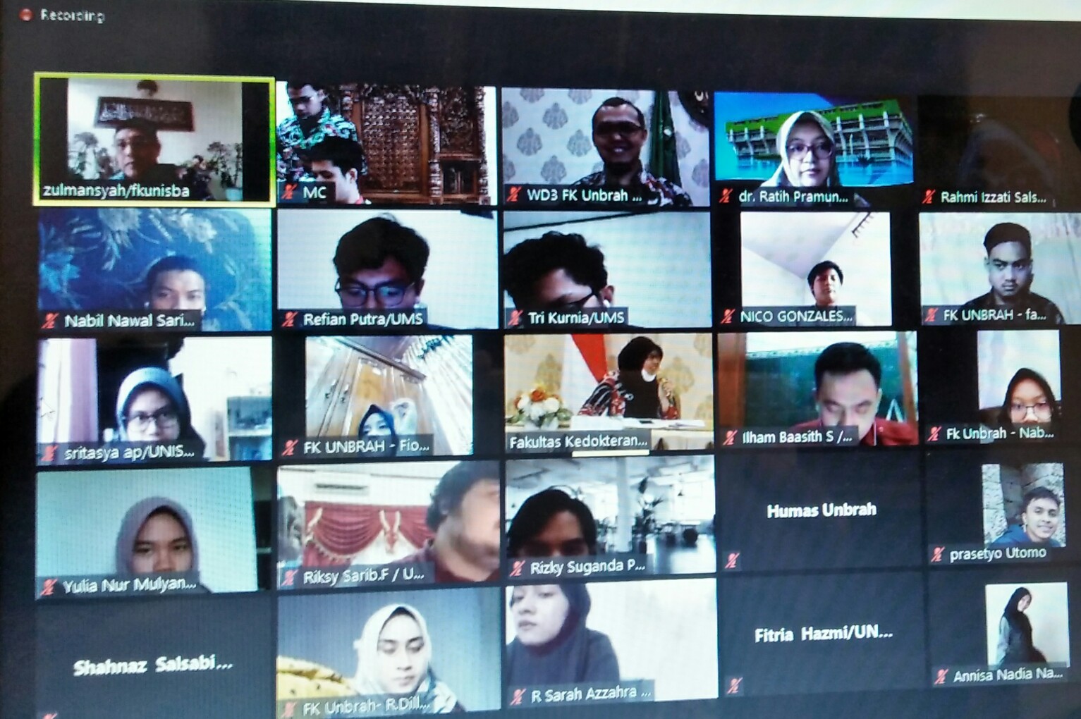 FK Unbrah Gelar Studi Banding Pelayanan Kemahasiswaan Daring Bersama Unisba dan UMS