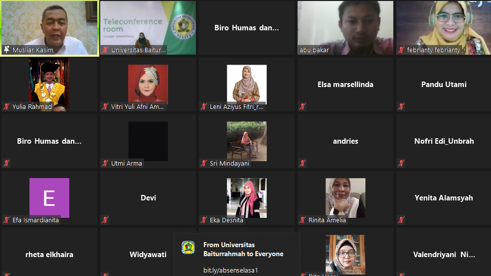 LPPM Unbrah Gelar Workshop Daring : Trik Sukses Lolos Penelitian Hibah Dikti