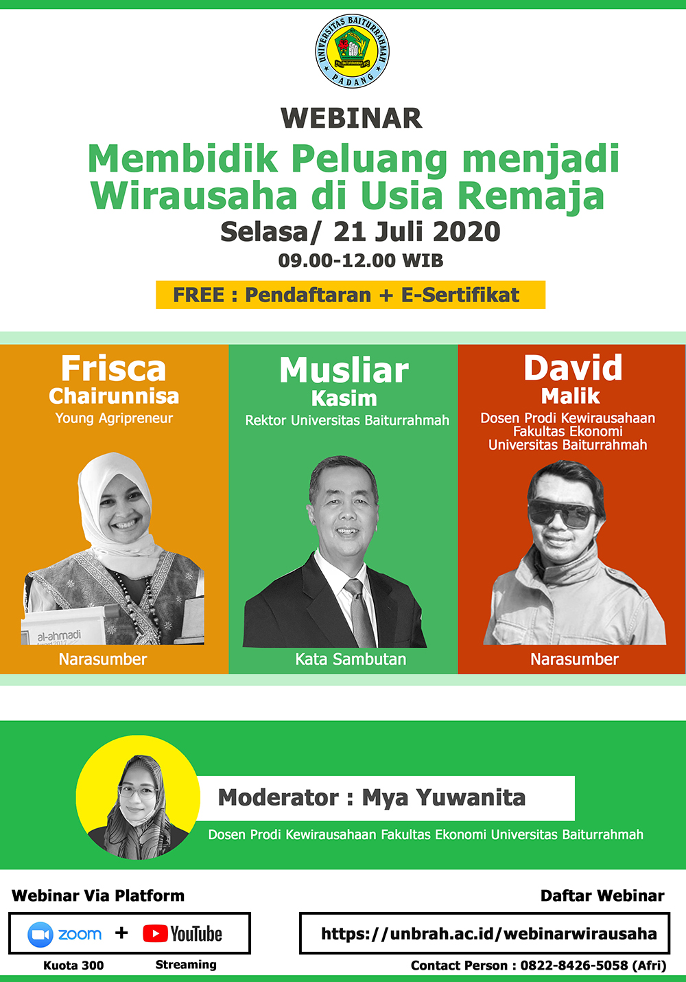 Sertifikat Webinar Membidik Peluang Menjadi Wirausaha di Usia Remaja